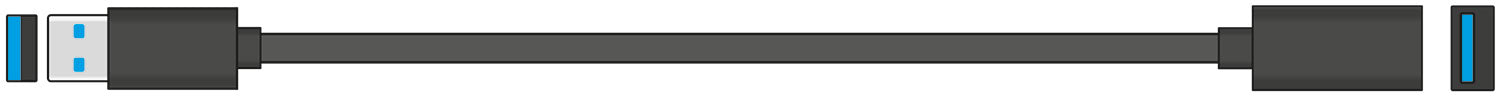 USB 3.0 Type - A Plug to Type - A Socket Leads - Apollo Music School