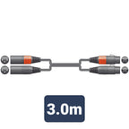 Classic Audio Lead 2 XLR Female - 2 XLR Male 3.0m - Apollo Music School