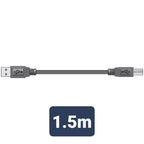 USB 2.0 type A plug to type B plug lead 1.5m - Apollo Music School