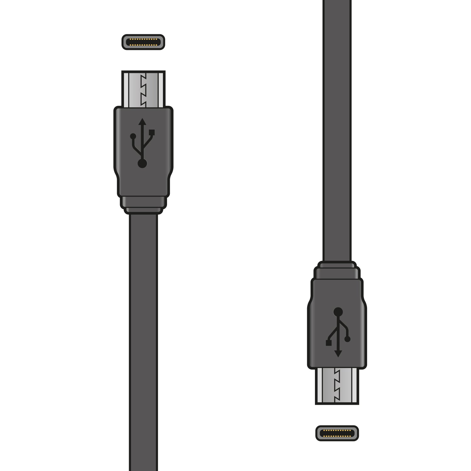 USB Type C - C Short Sync & Charge Flat Cable 20cm - Apollo Music School