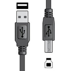 USB 2.0 type A plug to type B plug lead 1.5m - Apollo Music School