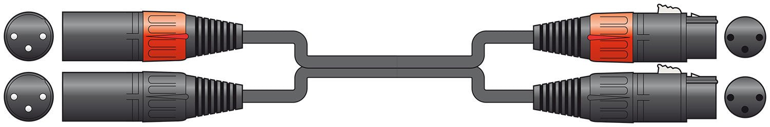 Classic Audio Lead 2 XLR Female - 2 XLR Male 3.0m - Apollo Music School