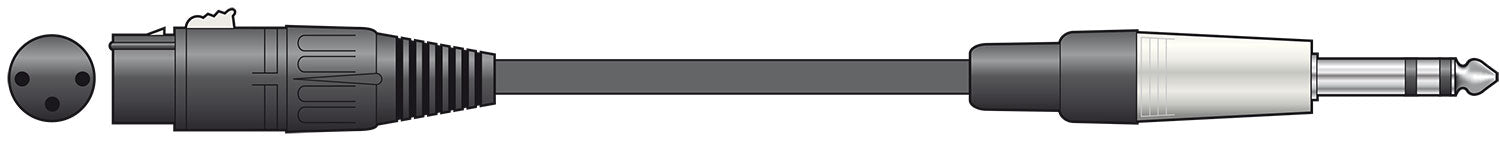 Classic Audio Lead XLR Female - TRS Jack Plug 3.0m - Apollo Music School