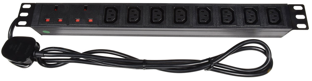 1U Rackmount 2 UK + 8 IEC Power Distribution Unit + 1.8m Lead - Apollo Music School