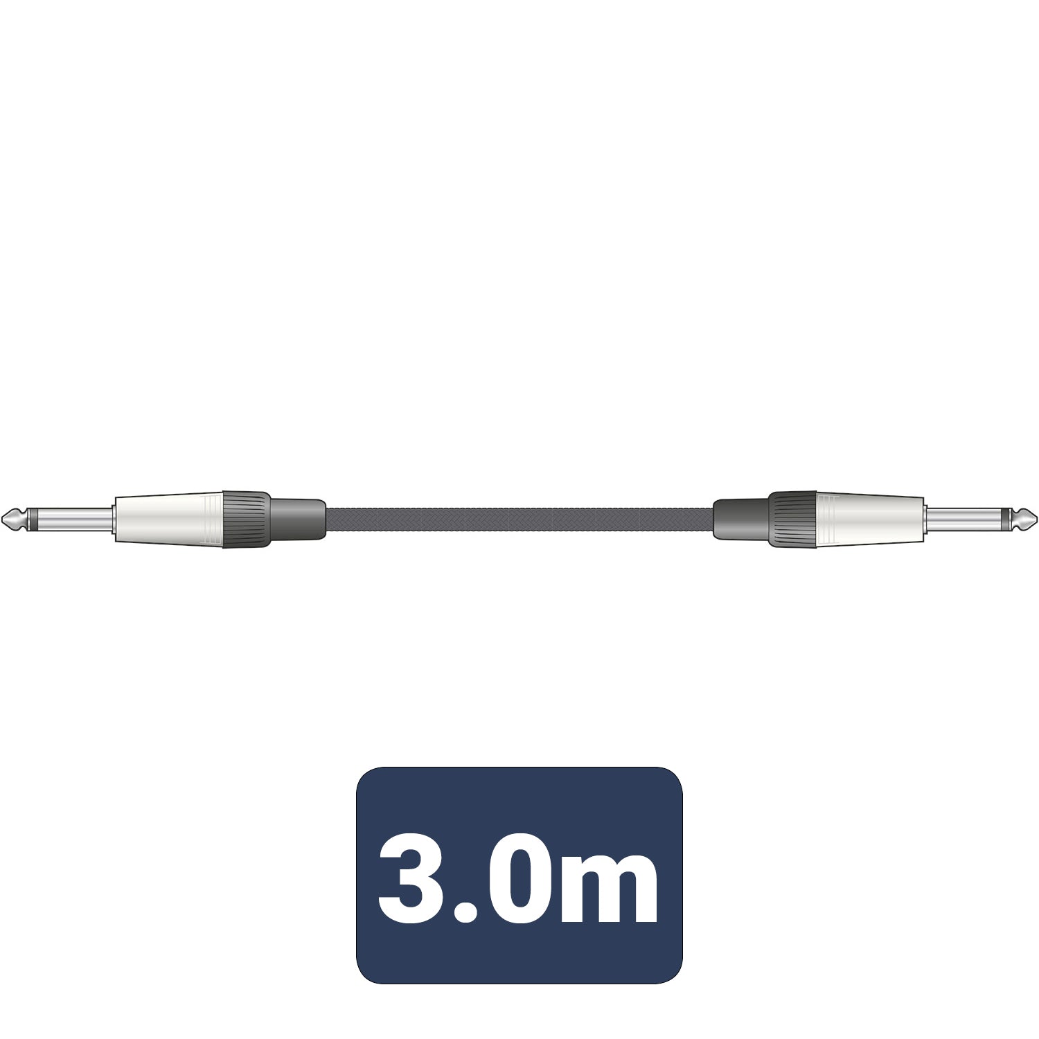 Braid Guitar Lead Black 3m - Apollo Music School