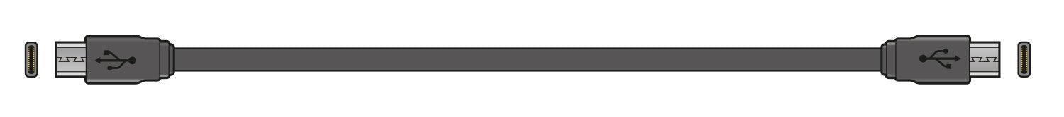 USB Type C - C Short Sync & Charge Flat Cable 20cm - Apollo Music School