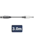 Classic Audio Lead XLR Female - TRS Jack Plug 3.0m - Apollo Music School