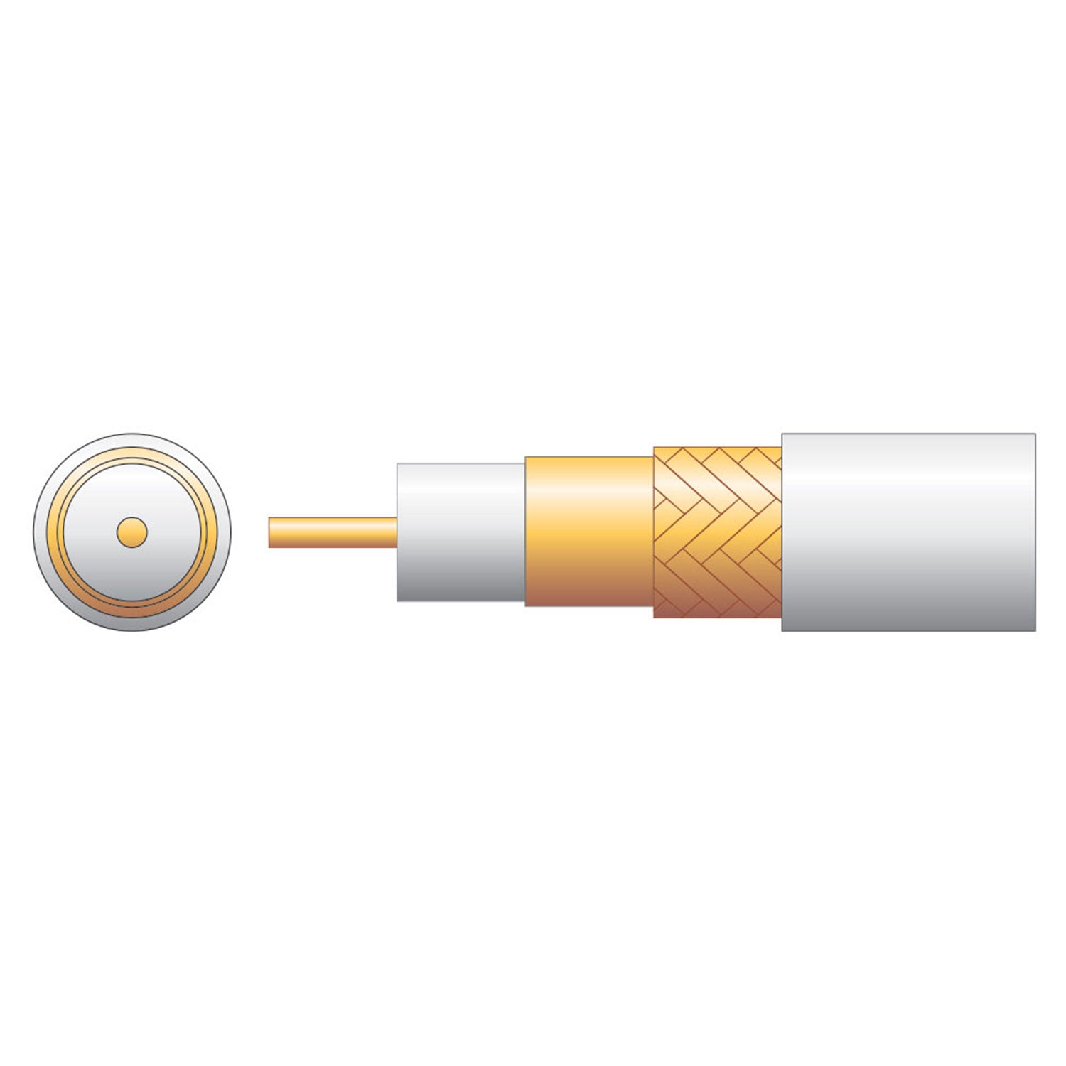 100U Foamed PE Coaxial Cable with CCA Braid - 100m White - Apollo Music School