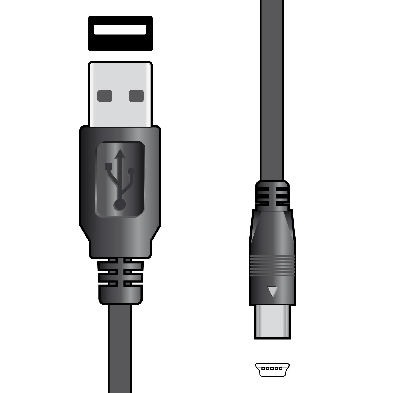 USB 2.0 A plug to mini B 5pin plug lead 1.5m - Apollo Music School