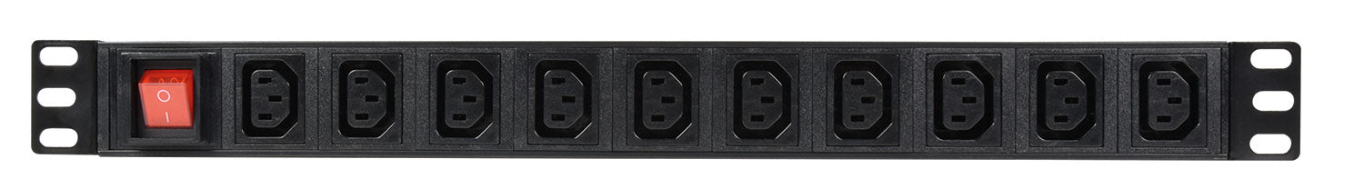 1U Rack 10 - Gang IEC (C13) Power Distribution Unit Switched 1.8m - Apollo Music School