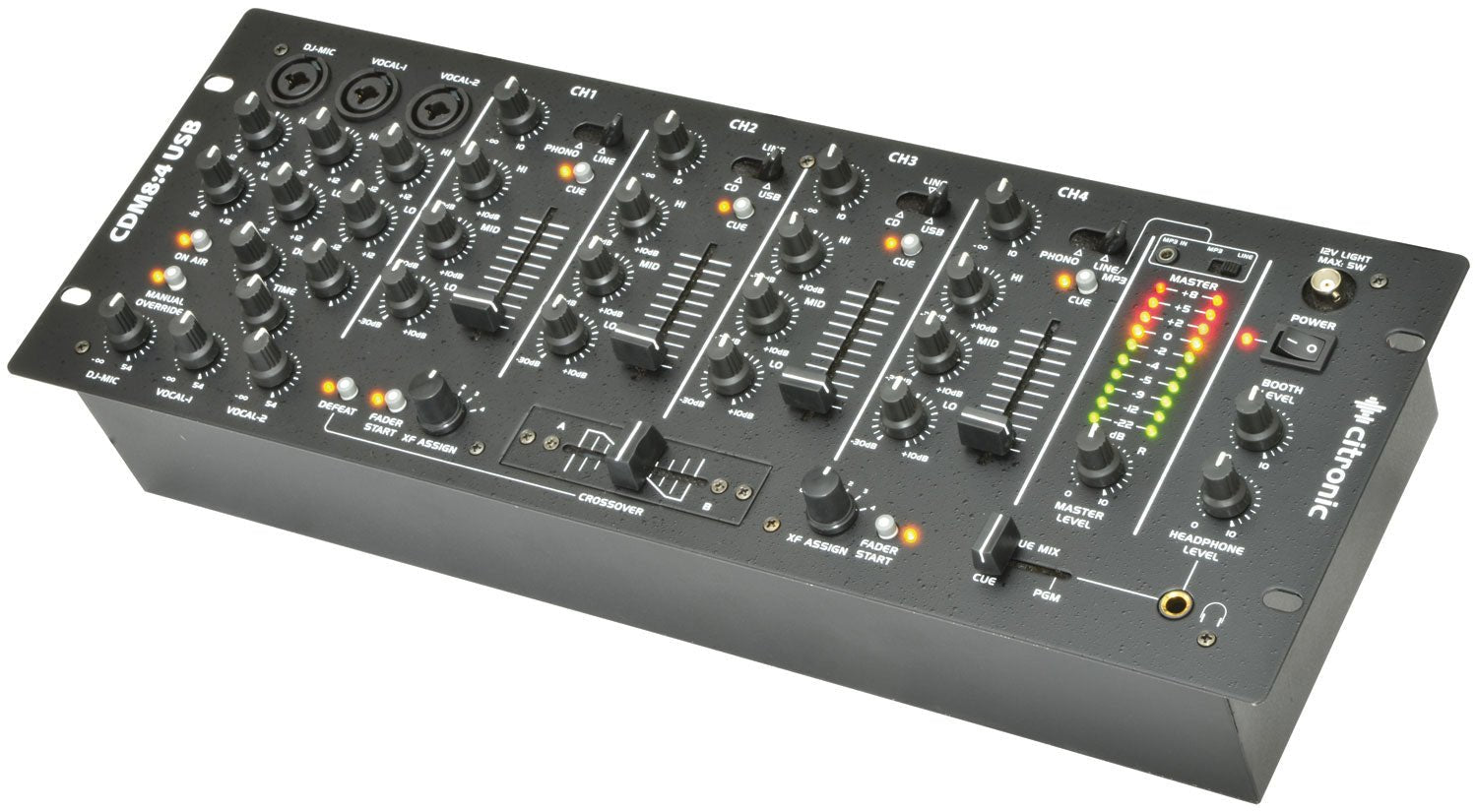 CDM8:4 USB 14 - INPUT 19" RACK DJ MIXER - Apollo Music School