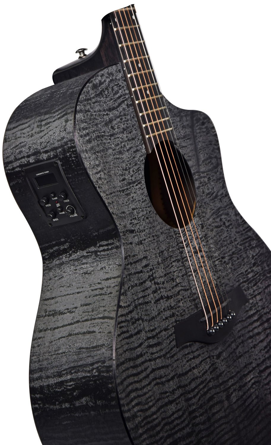 Nomad Electro - Acoustic Guitar Black Quilted Maple - Apollo Music School