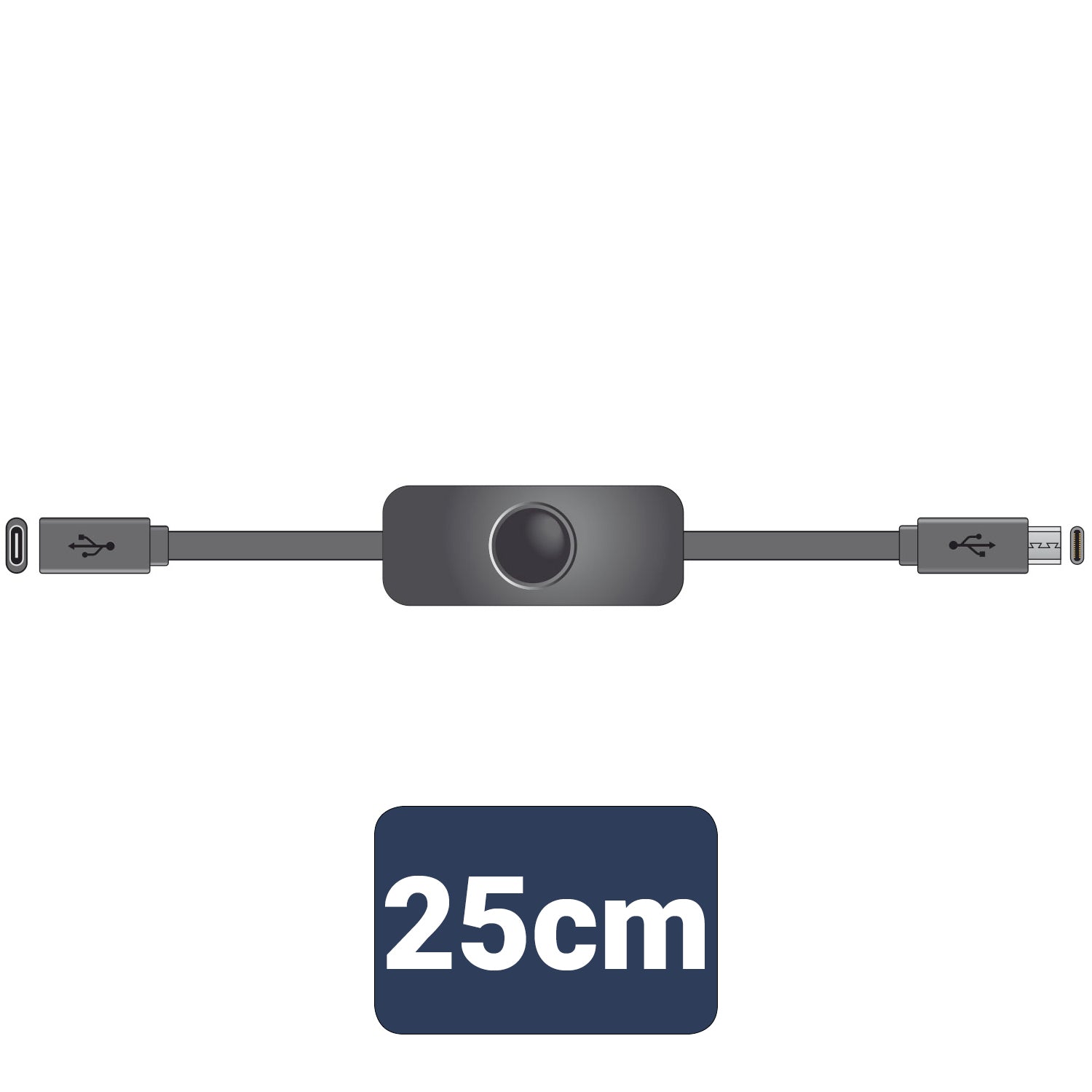 USB Type - C Extension Cable with Power Switch - Apollo Music School