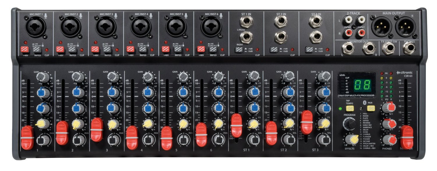 CSR - 63 Rack - mountable Mixer 9 Channel with DSP+BT - Apollo Music School