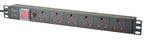 1U Rackmount 6 - Gang UK Power Distribution Unit + Breaker + 1.8m Lead - Apollo Music School