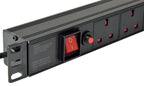1U Rackmount 6 - Gang UK Power Distribution Unit + Breaker + 1.8m Lead - Apollo Music School