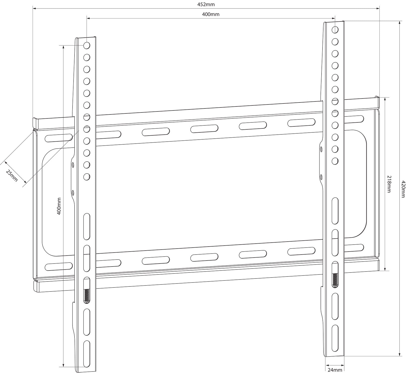 Standard TV/monitor fixed wall bracket VESA 400x400 26" - 65" - Apollo Music School