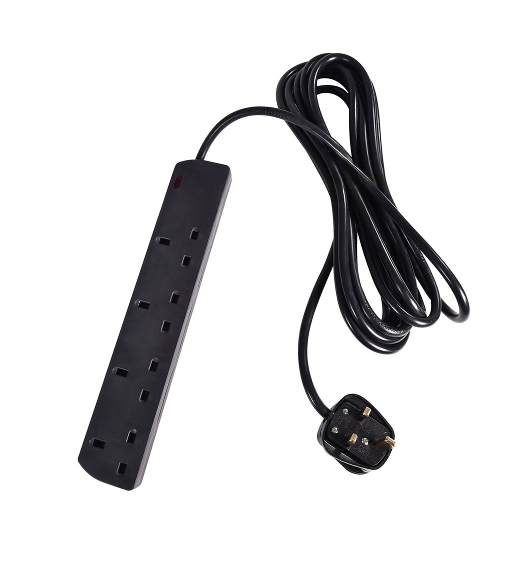 UK 4 - Gang Extension Lead Black 5.0m - Apollo Music School