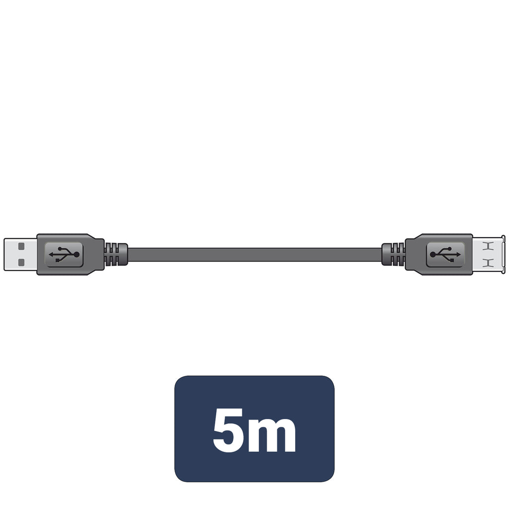 USB 2.0 type A plug to type A socket lead 5.0m - Apollo Music School