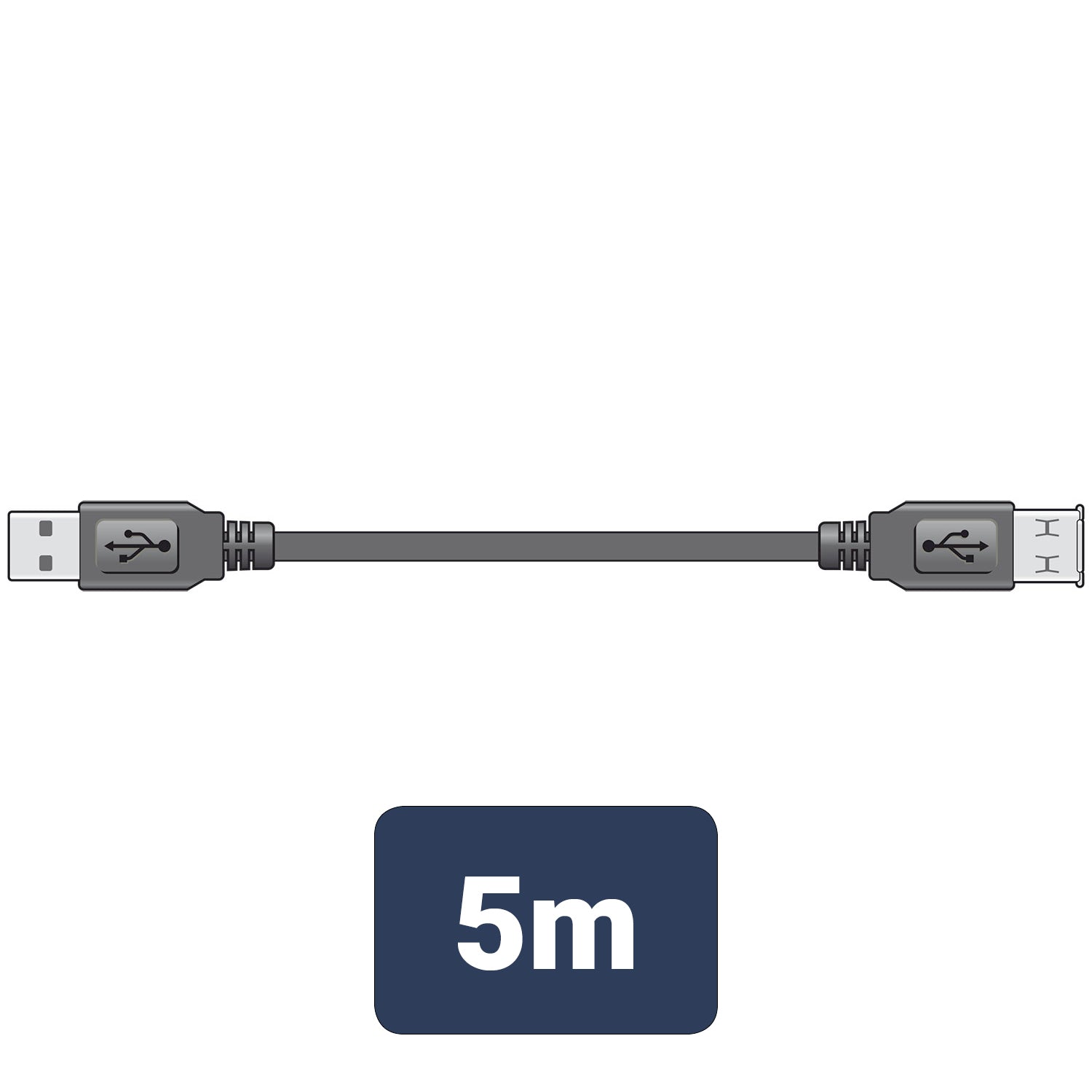 USB 2.0 type A plug to type A socket lead 5.0m - Apollo Music School