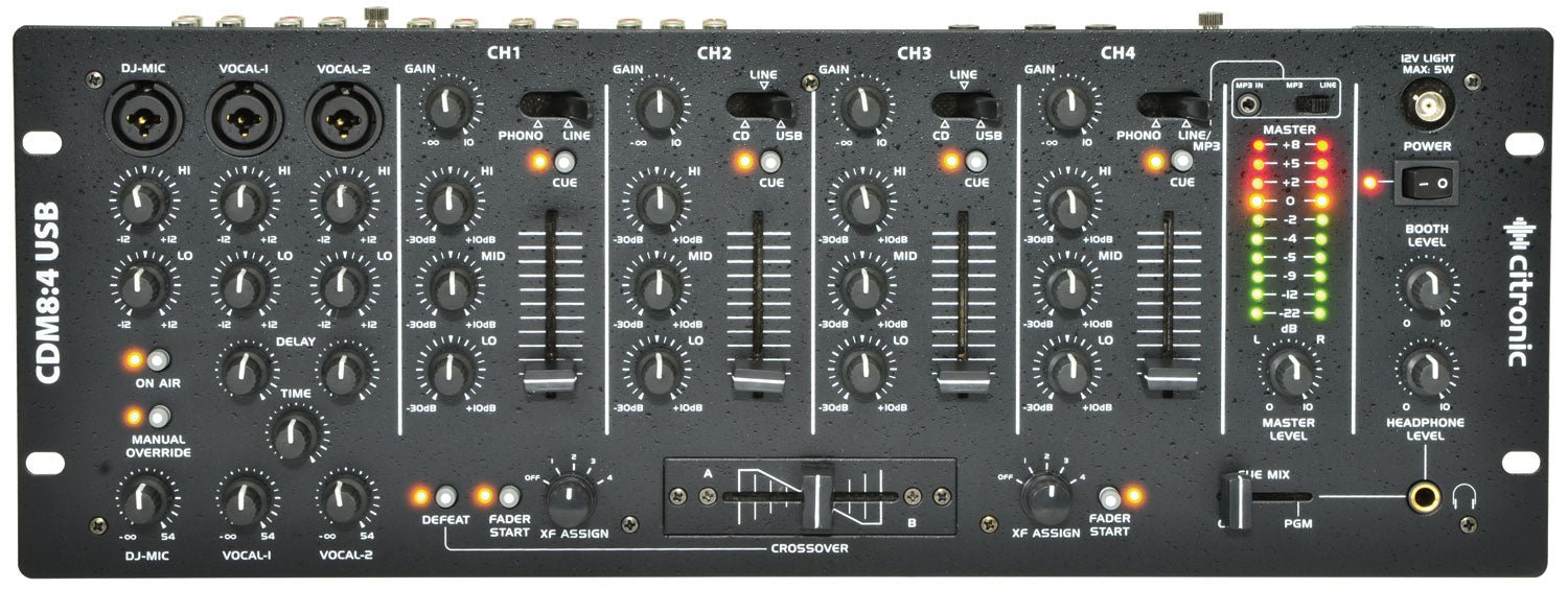 CDM8:4 USB 14 - INPUT 19" RACK DJ MIXER - Apollo Music School